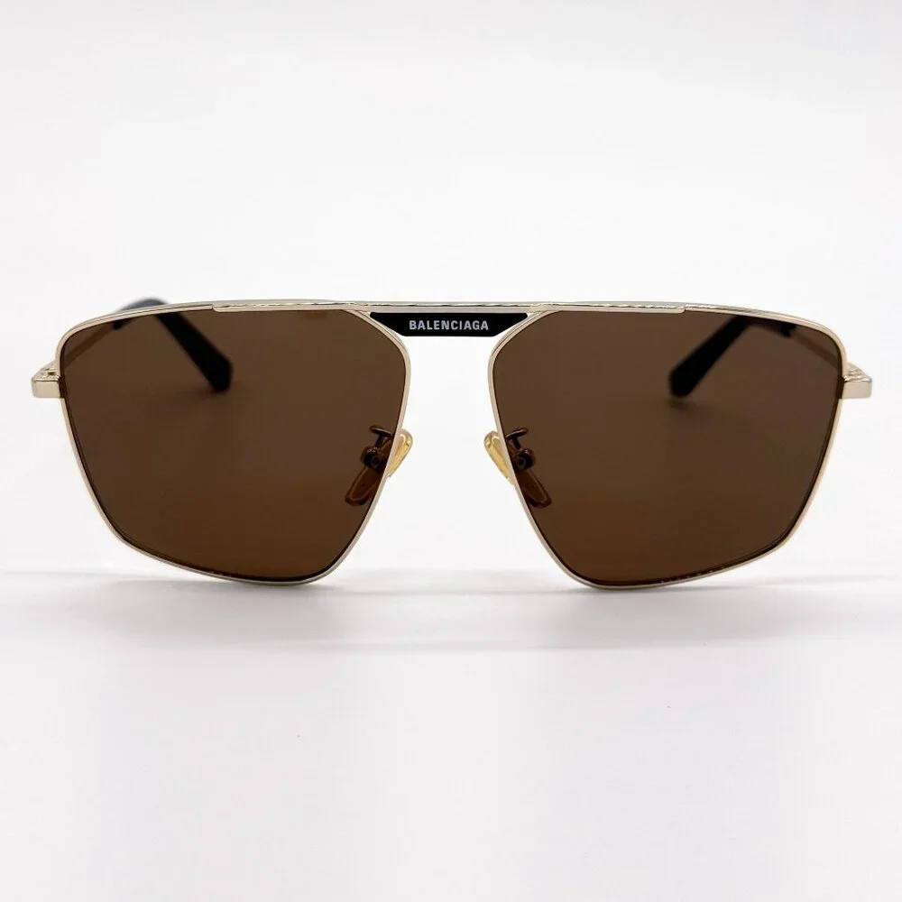 NEW BALENCIAGA SUNGLASSES BB0246SA 003 GOLD MEN EYEWEAR BALENCIAGA